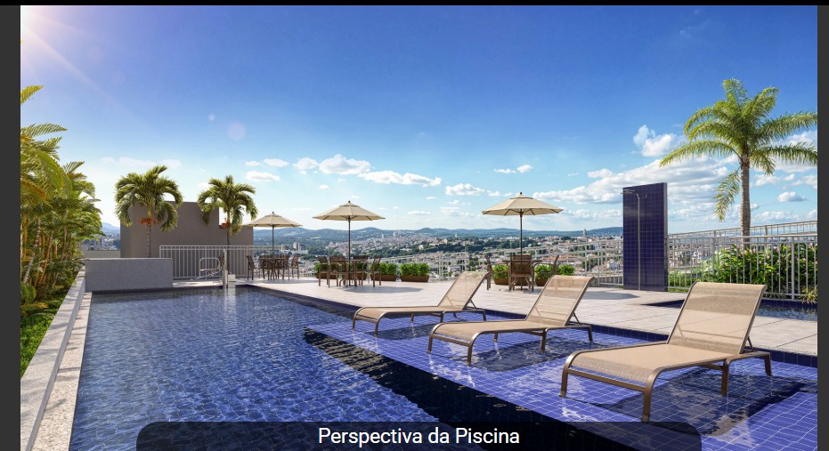 Perspectiva da piscina do Ares Residencial