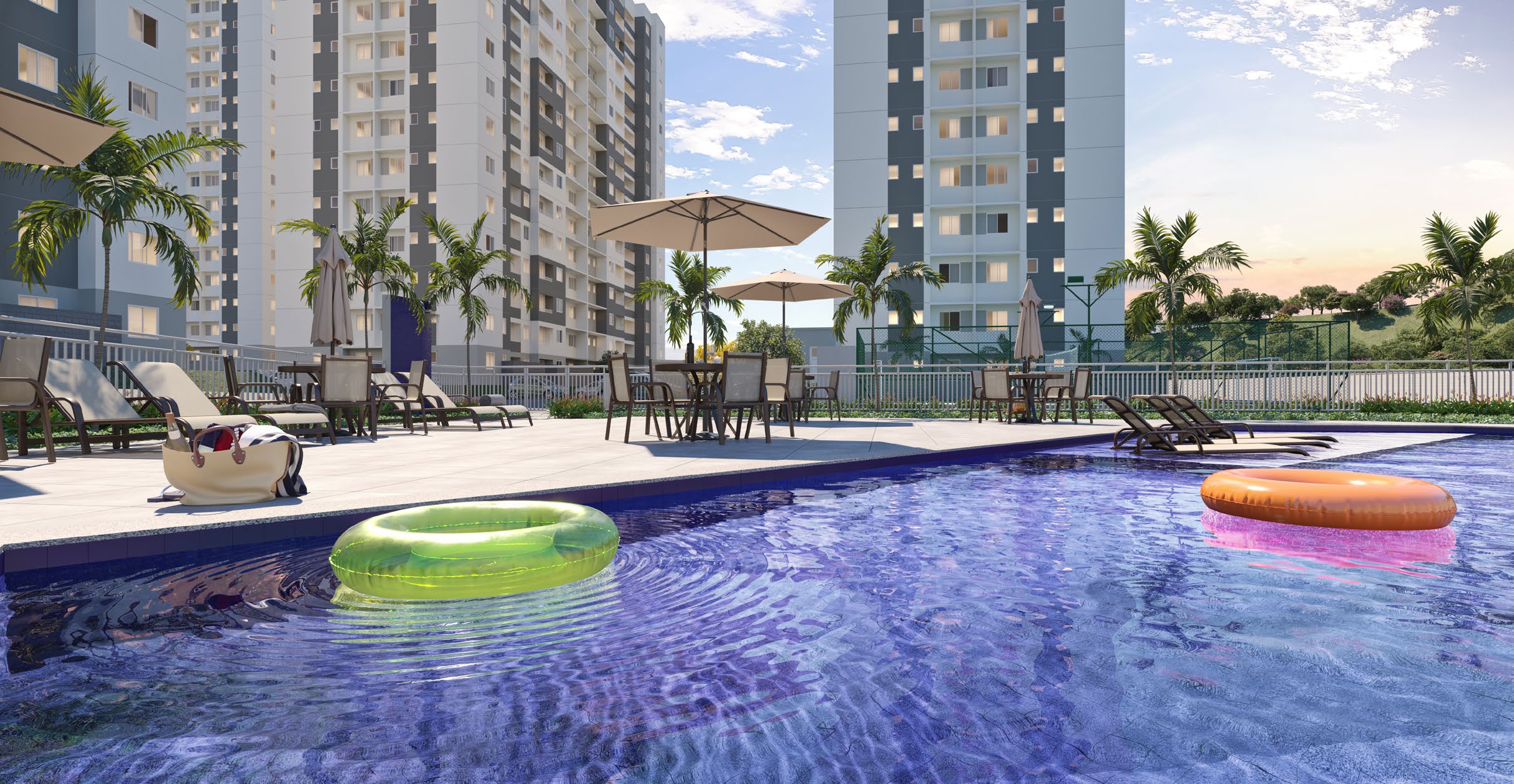 Piscinas para adultos e crianças do Arbore Residencial